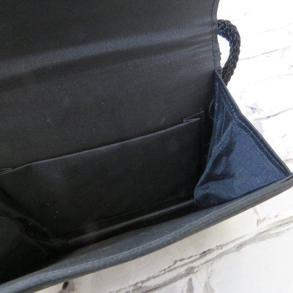 Vintage 1990s Black Beaded Small Purse With Long Handle - Picture 4 of 5